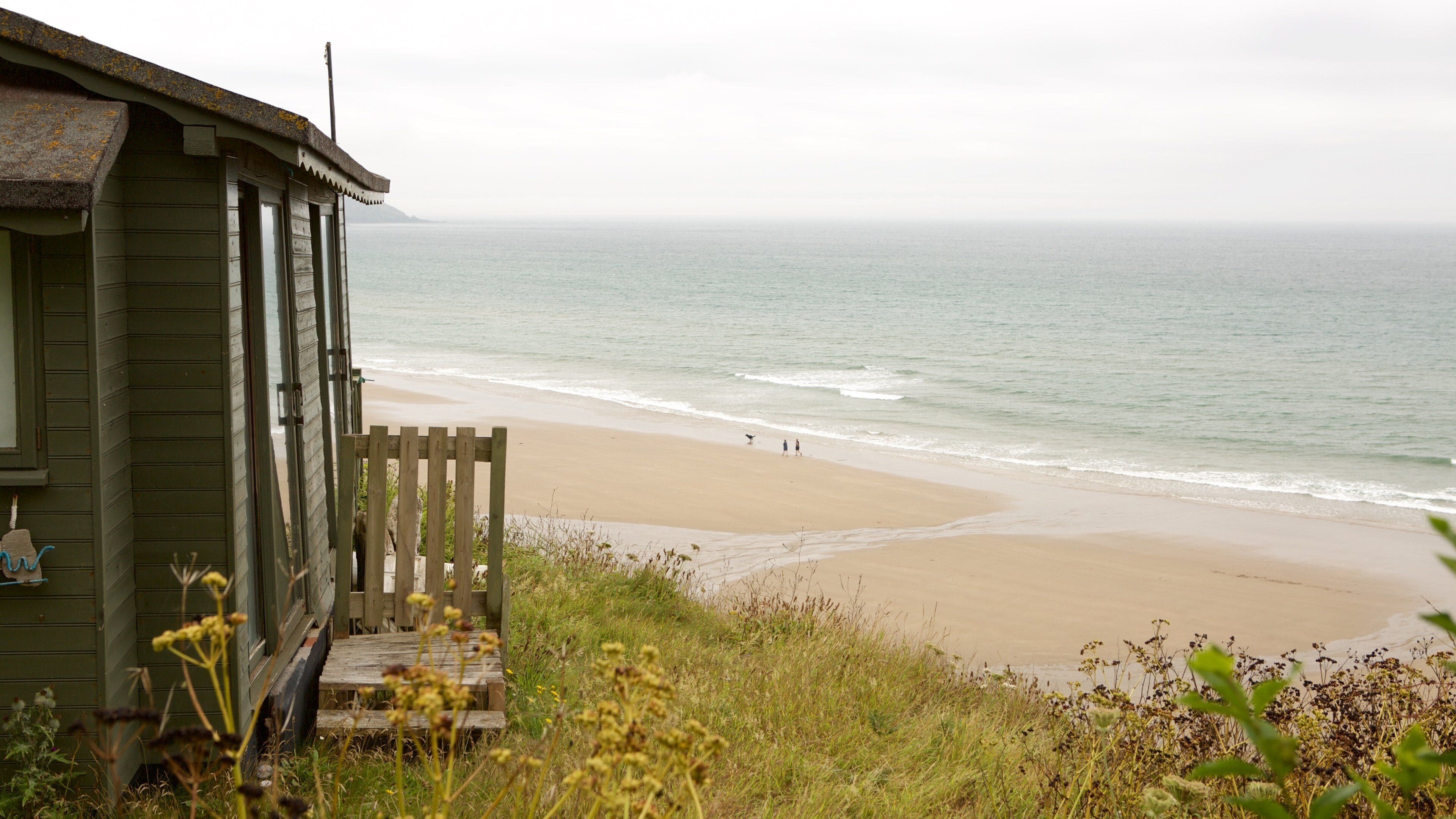 Whitsand Bay Beach fasiliteter samt tåke og sandstrand