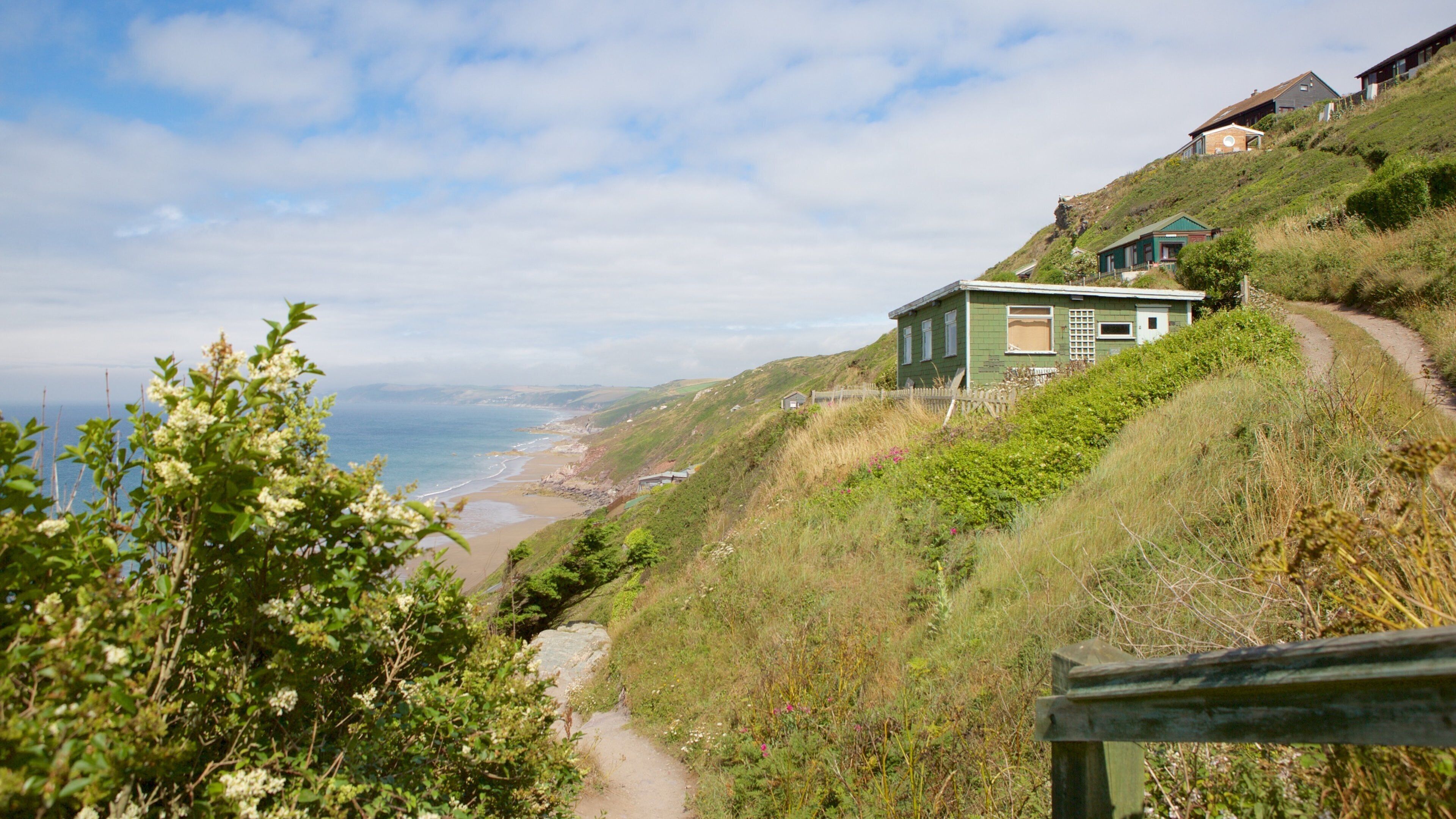 Whitsand Bay Beach featuring a beach and a coastal town