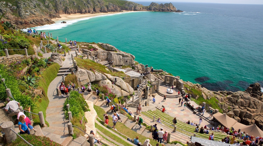 Minack Theatre which includes views, rocky coastline and a coastal town