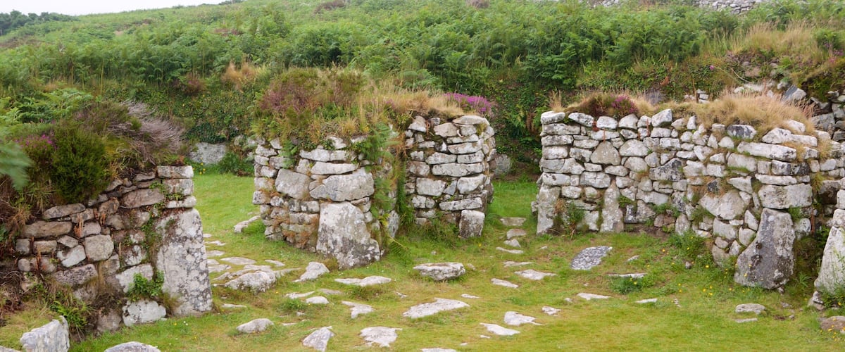 Chysauster Ancient Village which includes heritage elements and building ruins