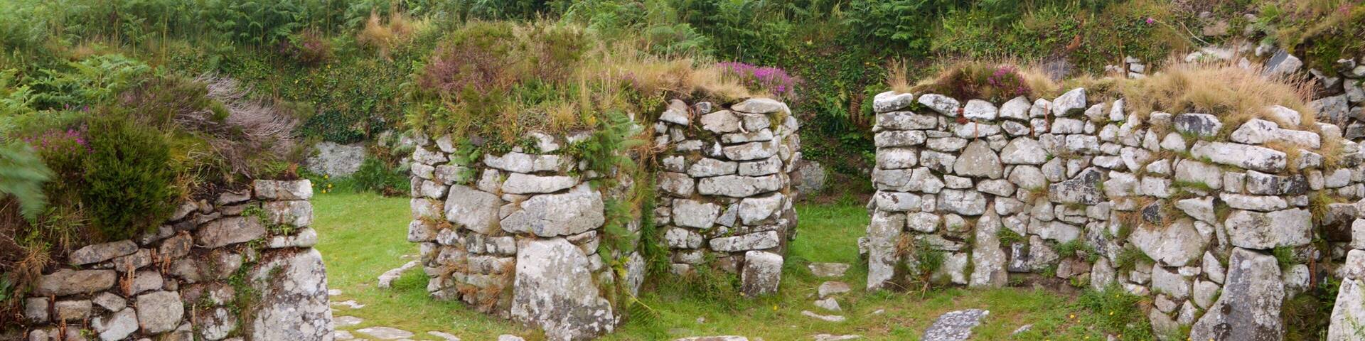 Chysauster Ancient Village which includes heritage elements and building ruins