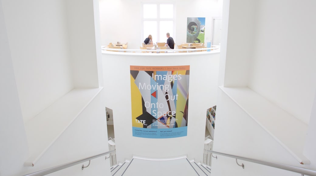 Tate St. Ives which includes signage and interior views