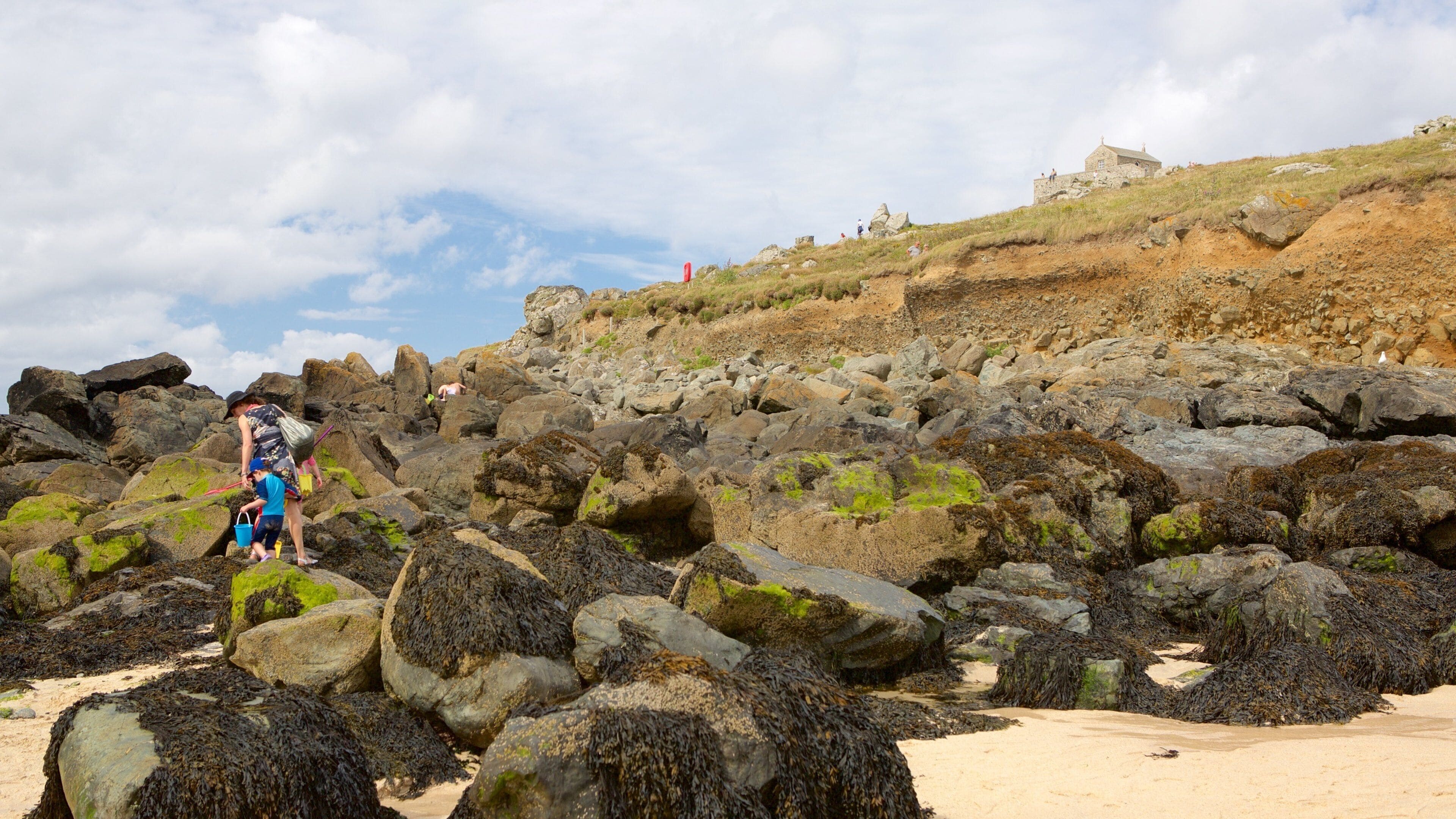 Porthmeor Beach which includes a beach