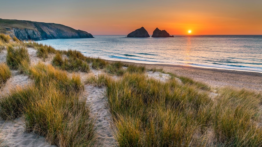 Golden Sunset at Holywell Bay