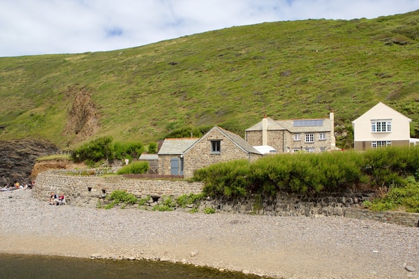 Crackington Haven featuring a pebble beach and a house
