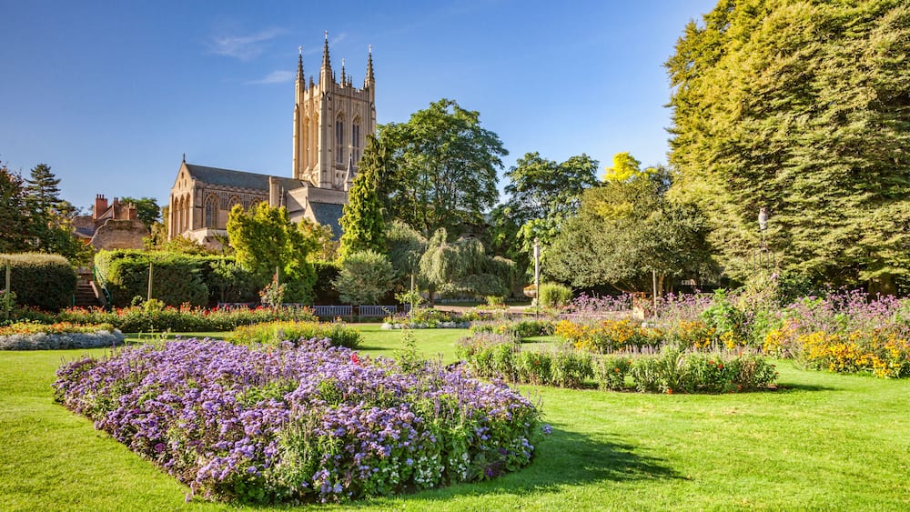 Bury St Edmunds Cathedral and Abbey Gardens, Cambridgeshire, England, UK