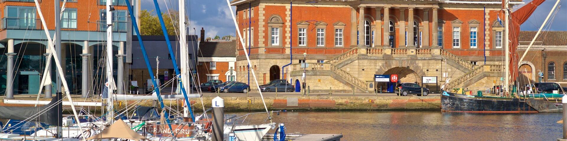 Custom House showing a bay or harbor and heritage architecture