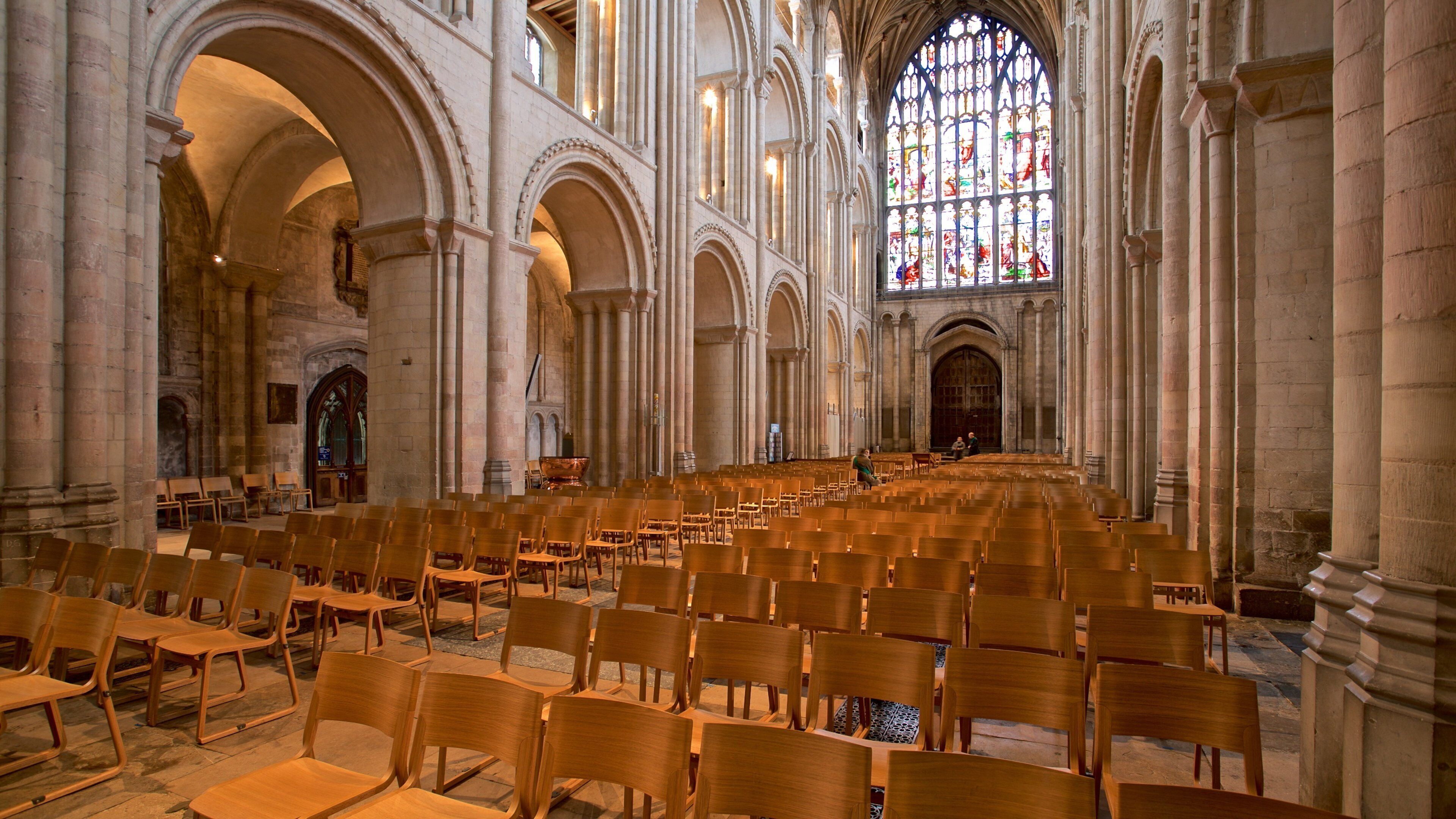 Norwich Cathedral which includes heritage elements, a church or cathedral and interior views