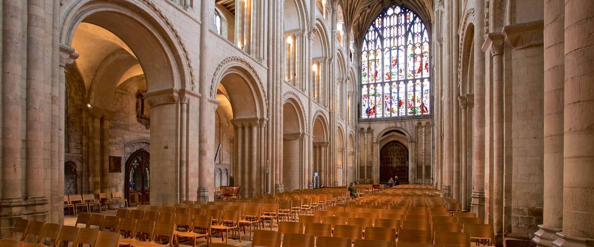Norwich Cathedral which includes heritage elements, a church or cathedral and interior views