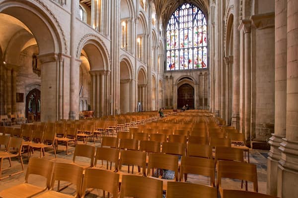 Norwich Cathedral showing interior views, a church or cathedral and heritage elements