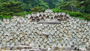Buddha statues on the ground of Waujeongsa temple, Yongin city, Gyeonggi Province, South Korea.