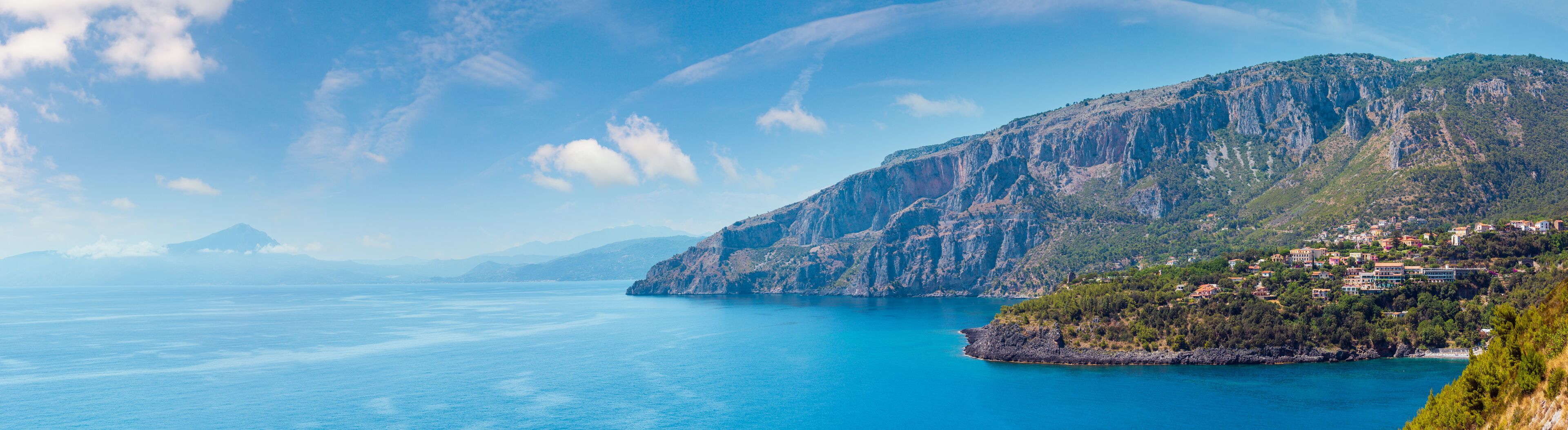 Beautiful Tyrrhenian sea coastline landscape. Not far from Sapri, Campania, Italy.
