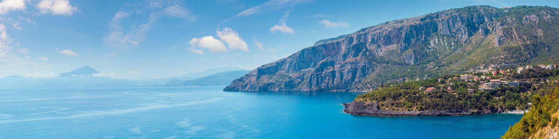 Beautiful Tyrrhenian sea coastline landscape. Not far from Sapri, Campania, Italy.
