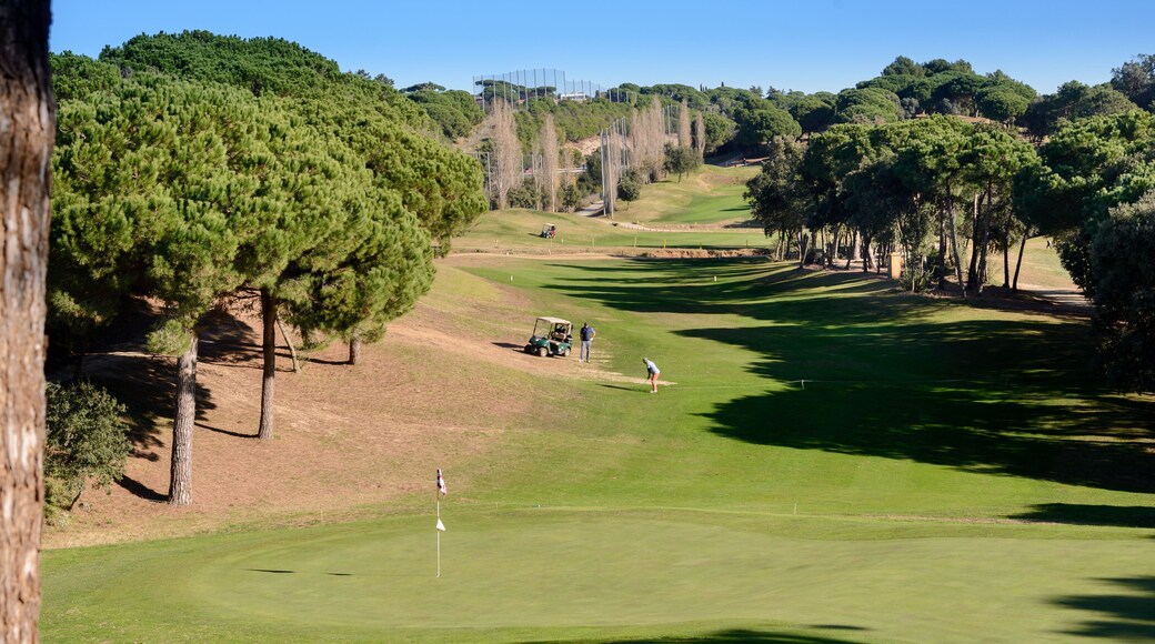 Jugador de golf en el campo, Sant Vicenç de Montalt, Cataluña, España