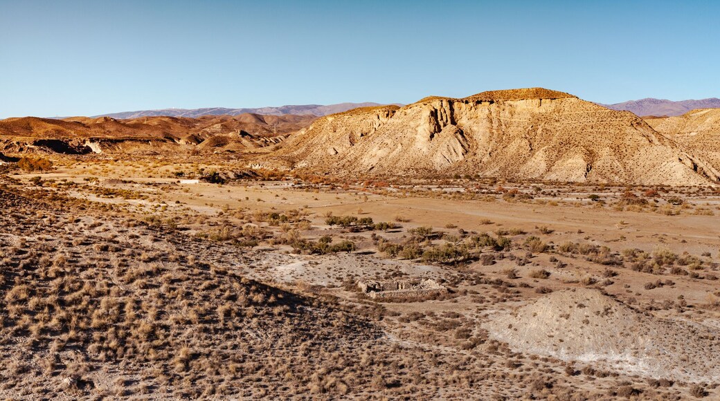 Wide landscape of the Tabernas desert Almeria Spain