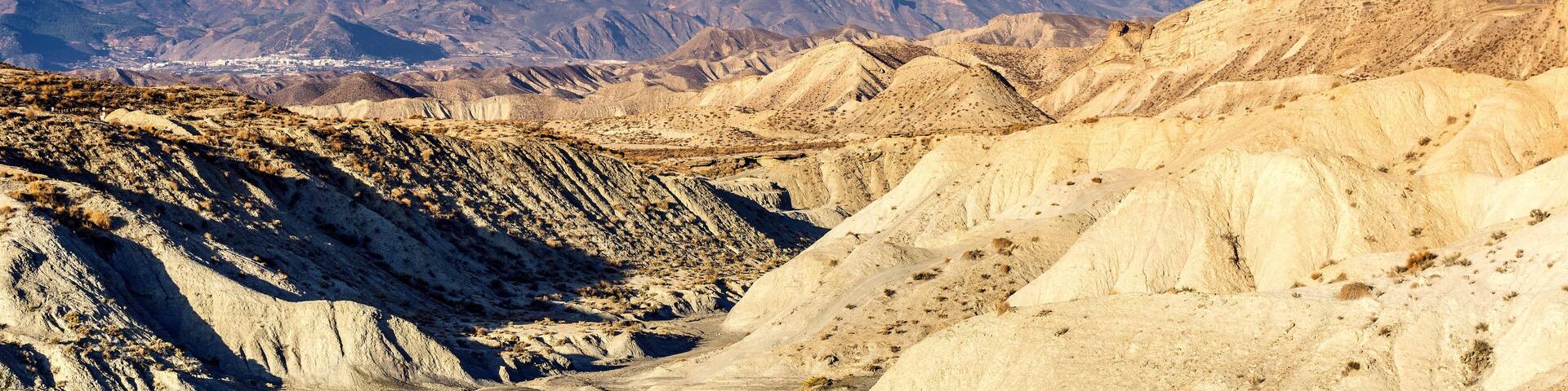 Panorama of Tabernas. Desert in the Andalusia, South of Spain.