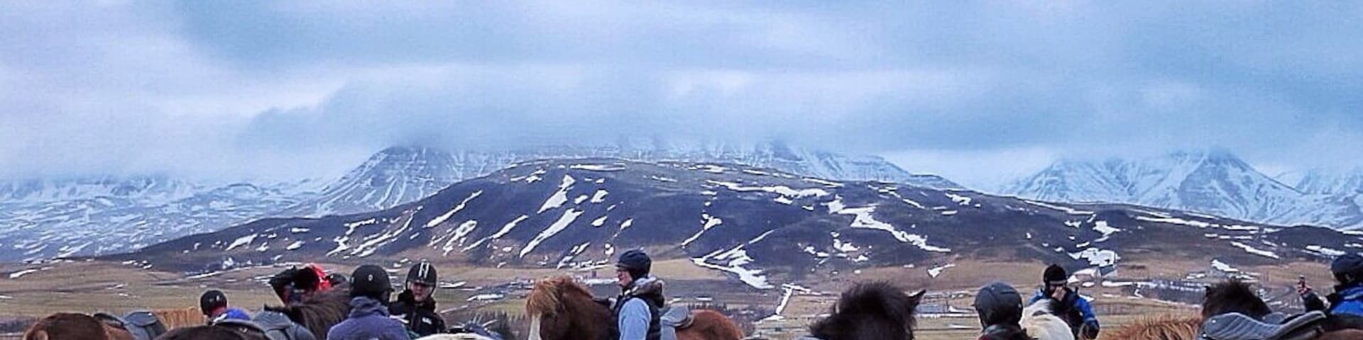 Lookout point midway through and Icelandic horseback ride with Laxnesi Horse Farm right outside Reykjavik