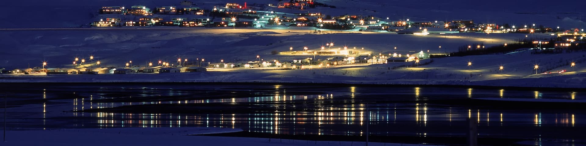 Winter, Mosfellsbaer town, Iceland