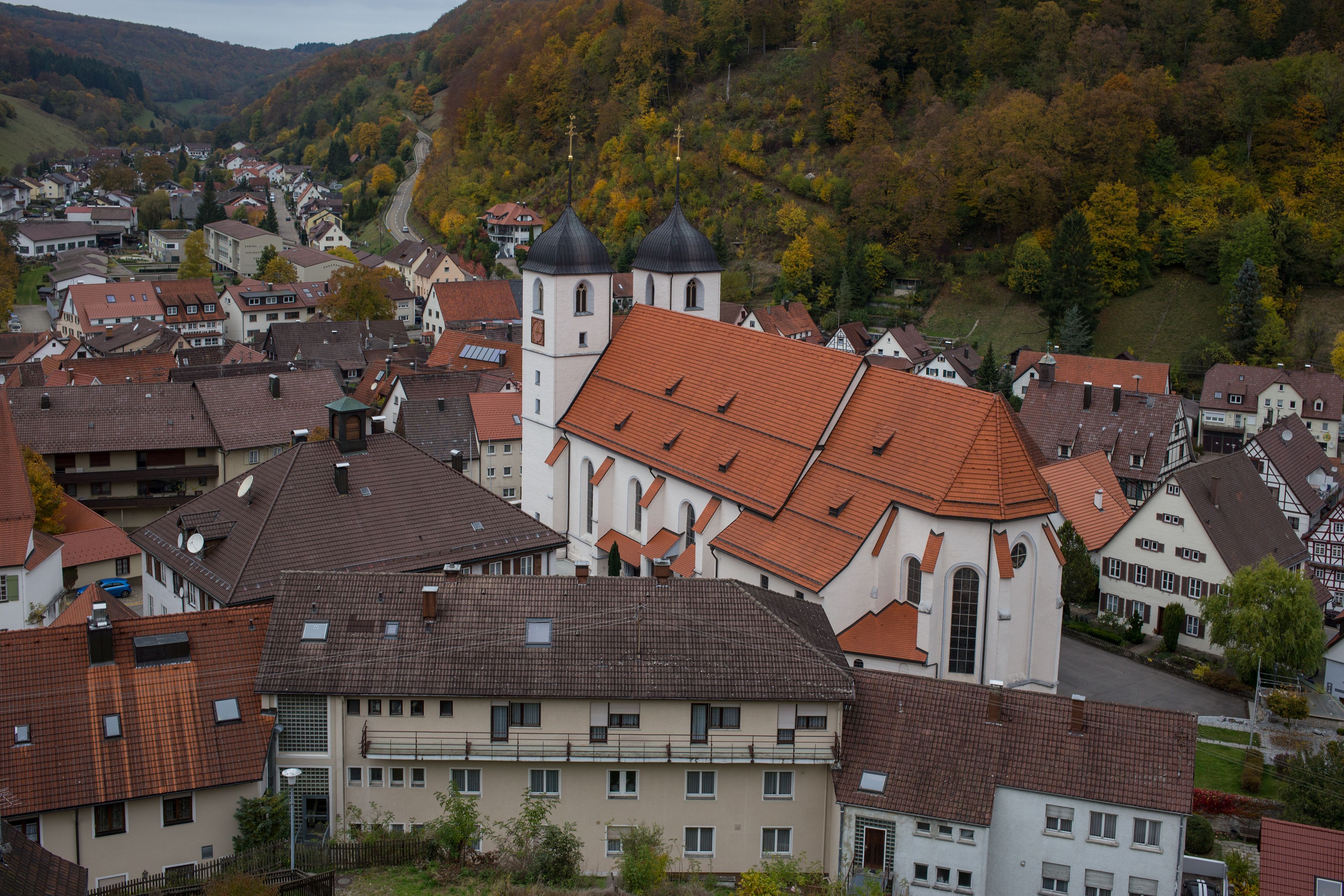 Blick ins enge Tal von Wiesensteig