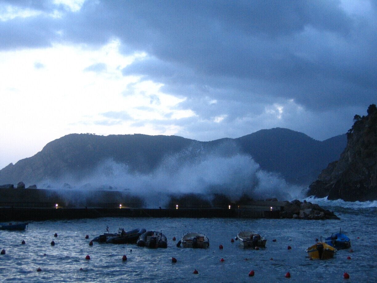 Wave crashing very hard as we're sitting eating dinner - you could feel the power off the sea, was something like I've never experienced before