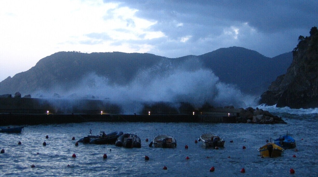 Wave crashing very hard as we're sitting eating dinner - you could feel the power off the sea, was something like I've never experienced before