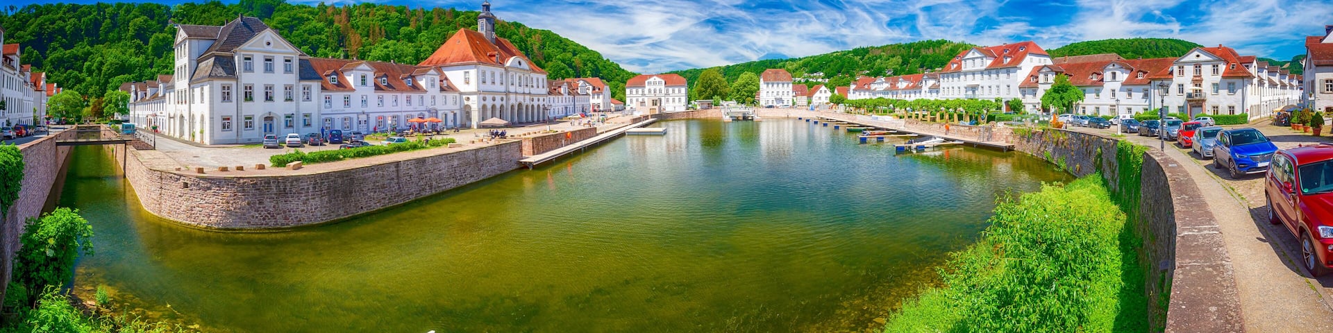 Wieder gefluteter Weserhafen von Bad Karlshafen, Hessen