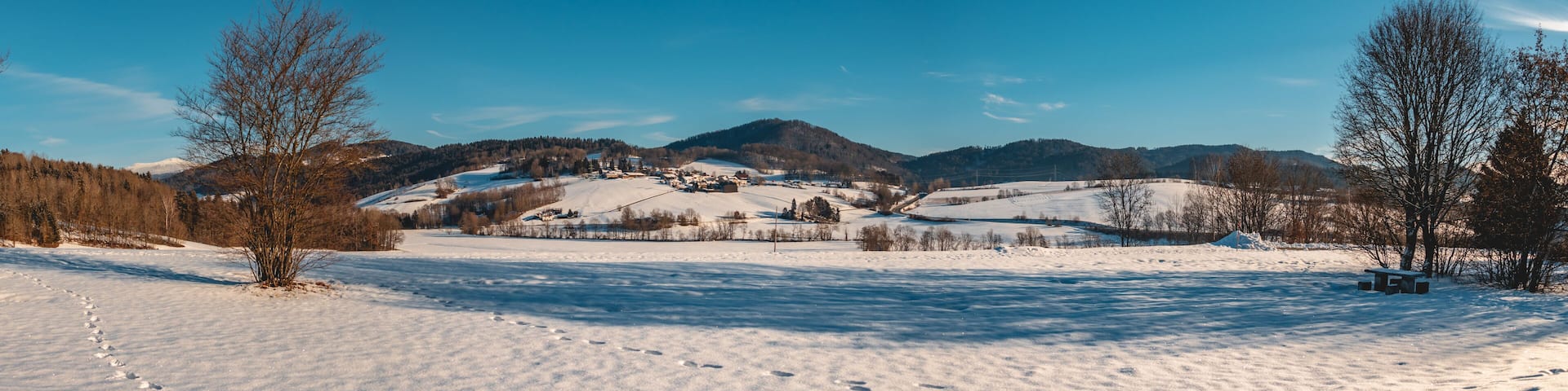 Beautiful winter view near Schoenberg-Bavarian Forest-Bavaria-Germany