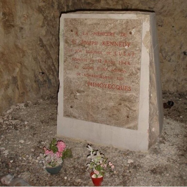 Joseph Kennedy Memorial. Brother of JFK, killed on a bombing mission over France. The marker is roughly where it is to be found as it is deep underground in the V3 Super Gun site at Mimoyecques.