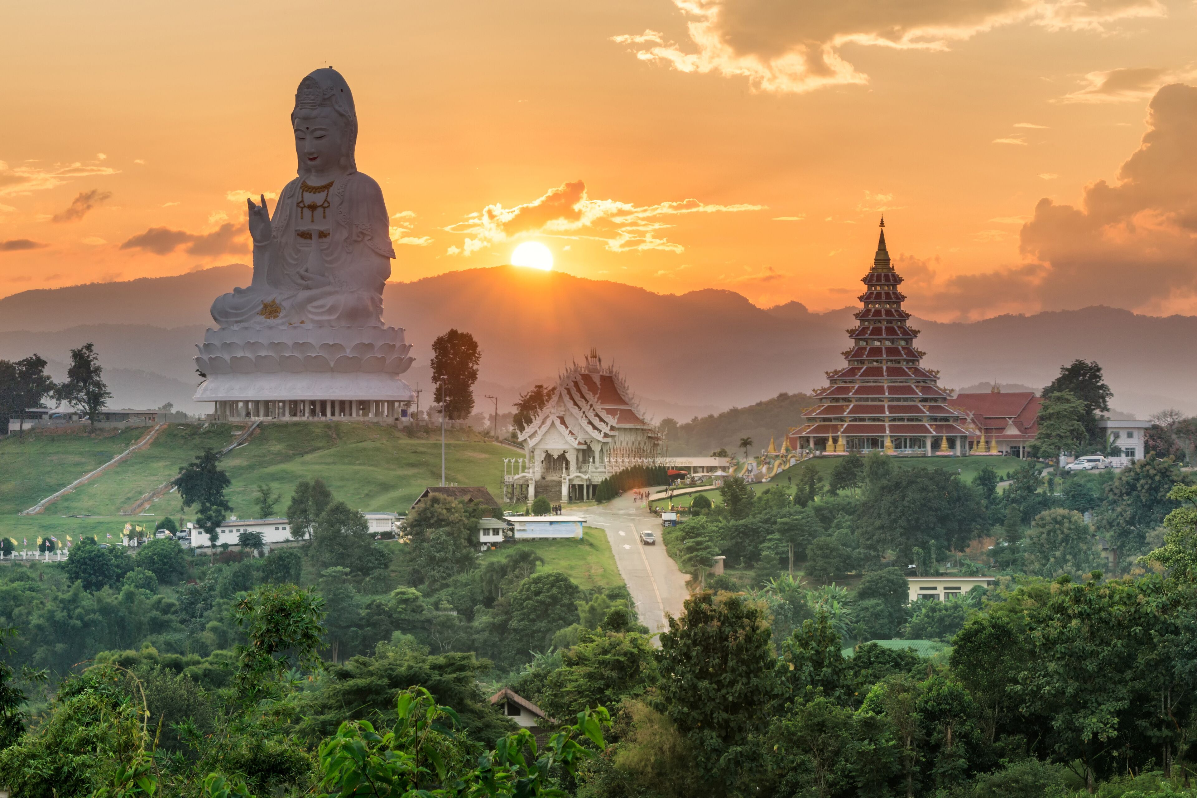 Temple wat hyua pla kang (Chinese temple) Chiang Rai, Asia Thailand, They are public domain or treasure of Buddhism, no restrict in copy or use