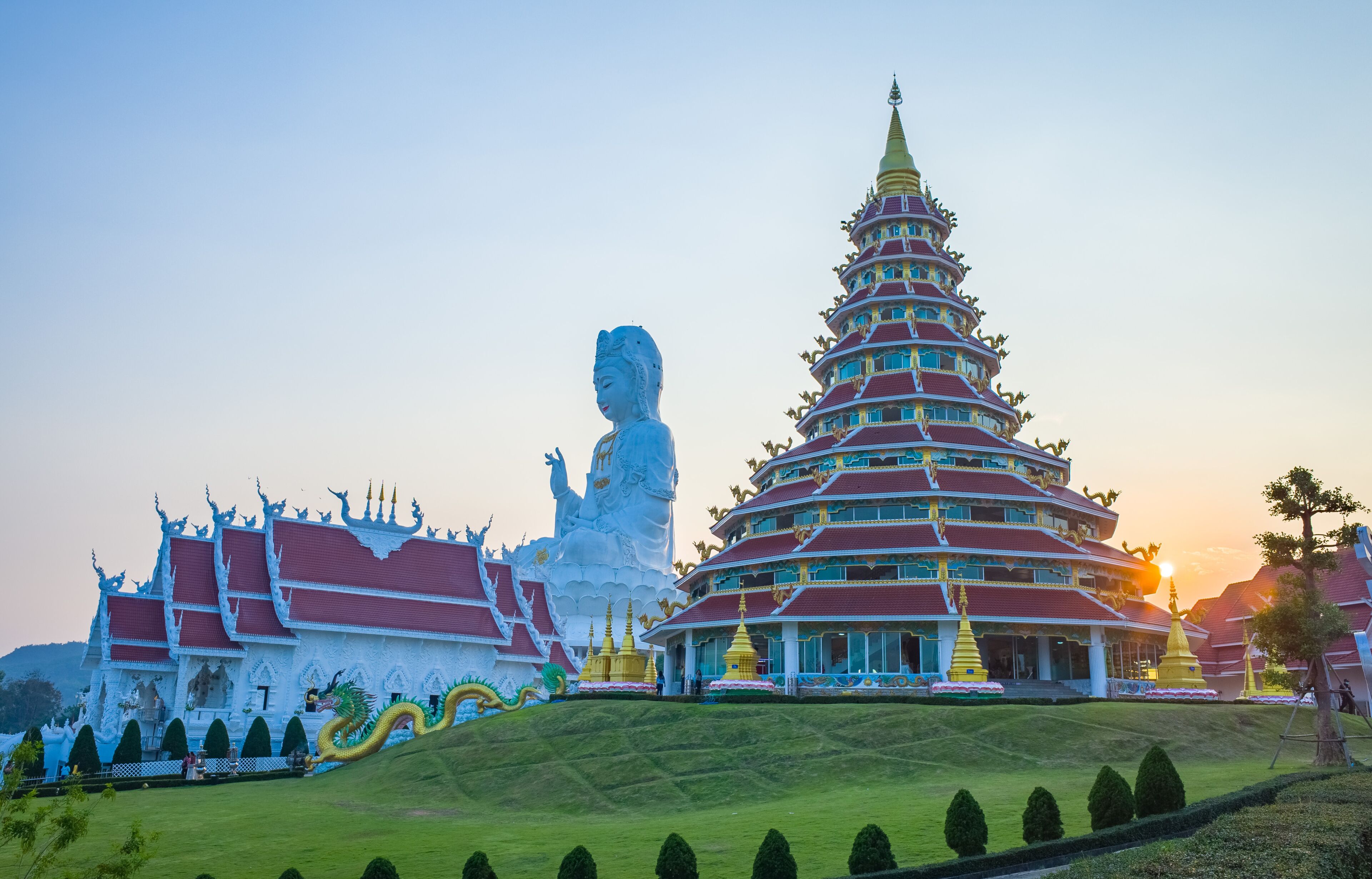 Wat Huay Pla Kang, Chinese temple, Big Buddha, Chiang Rai Province, Thailand