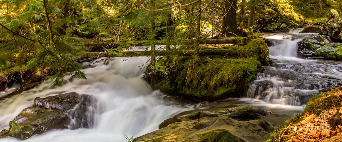 Panther Creek Falls in the Wind River Valley in Skamania County, Washington
