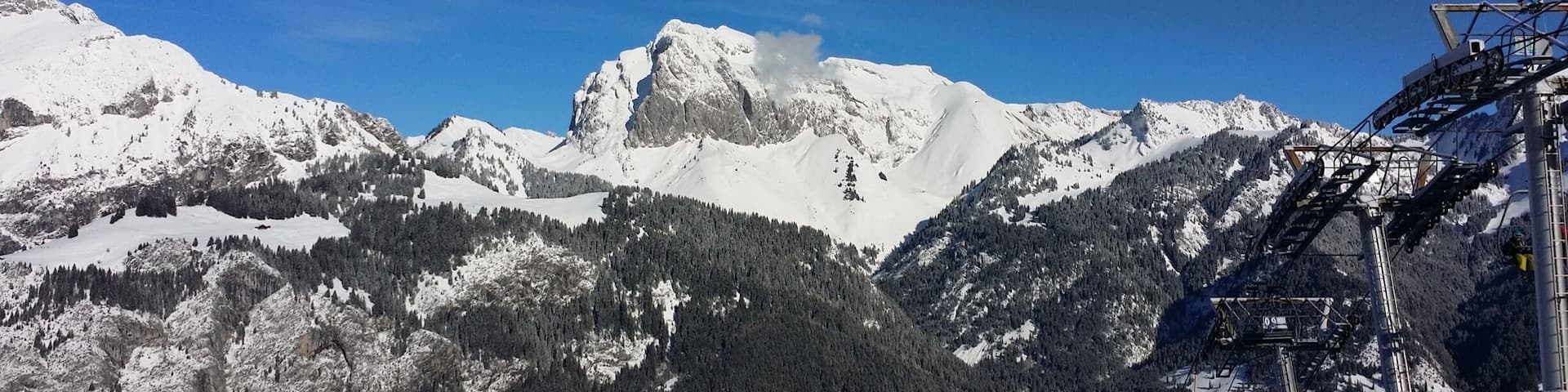 On top of the mountains in the French Alps. February 2016.
