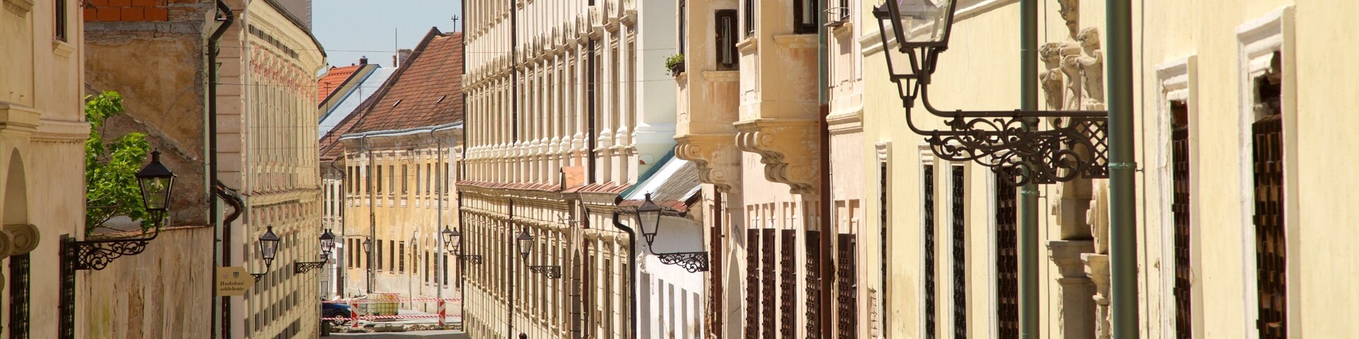 Trnava which includes street scenes as well as a small group of people