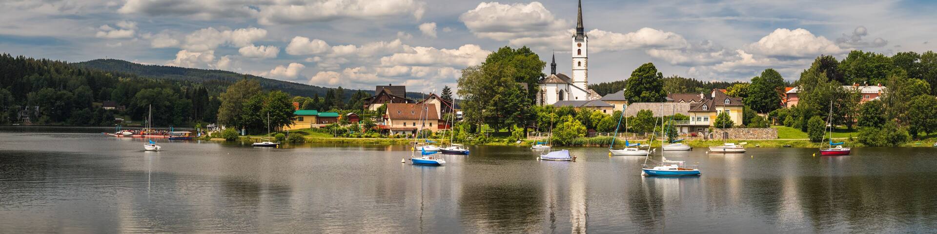 Frymburk, Czech republic - town located in the on a peninsula on the left bank of the Lipno reservoir