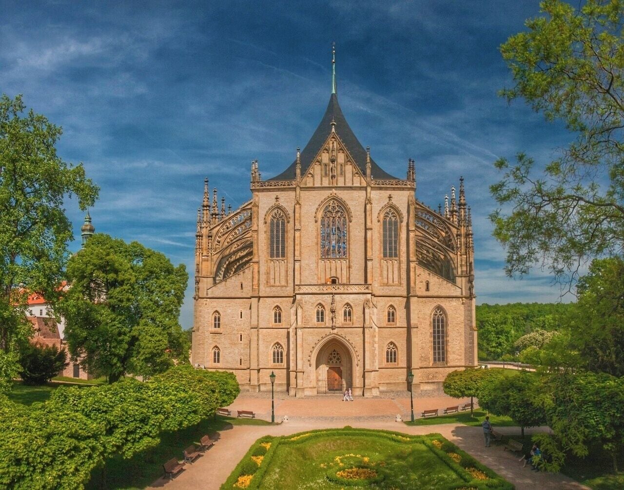 May 2016

St. Barbora's Church, Kutná Hora, Czech republic 

The Roman Catholic Cathedral dedicated to Saint Barbora is a UNESCO World Heritage Site since 1995.

It was built in Kutná Hora town in Central Bohemia during the days when it was the most important silver mining place in Czech kingdom. The building began in 1388 and it was finished in 1558 when the mining ceased to be profitable. Actually it was not initiated by any church institution but it was a representative chappel building sponsored by wealthy towns men and dedicated to patron saint of miners, the saint Barbara. In 17th century it has received Baroque elements and from 1884 to 1905 its current Neogothic puristic appearance including the western facade (as seen in the picture) and three tent-like roofs. 

#unesco