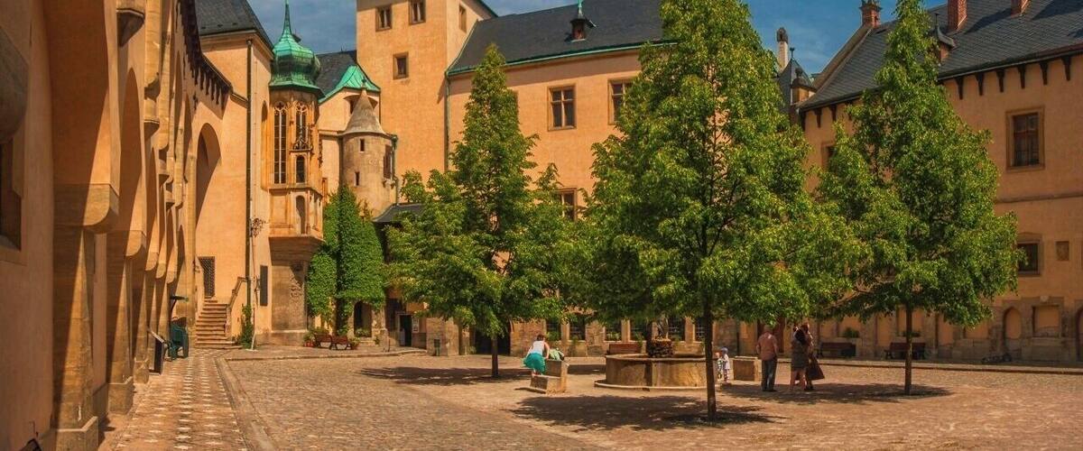 May 2016
Italian Court, Kutná Hora, Czech republic 
The Italian Court (Czech: Vlašský dvůr) is a palace in Kutná Hora. Originally, it was the seat of the Central Mint of Prague; it was named after the Italian experts who were at the forefront of the minting reform. The main area of the mint consisted of coin-makers-workshops, or Smithies, which were located around the courtyard, and the minting chamber, called “Preghaus”, where the Prague groschen were struck. After its reconstruction at the end of the 14th century, the Italian Court became a part-time Royal residence of Czech kings. 
Kutná Hora hosted the most important silver mines in the land from 14th to 16th century and the Prague groschen coin was the unified money instrument from 1300 to 1537 in the whole kingdom. The importance of the Mint and Kutná Hora has ceased in 16th century due to the cheaper import of silver from South America.
