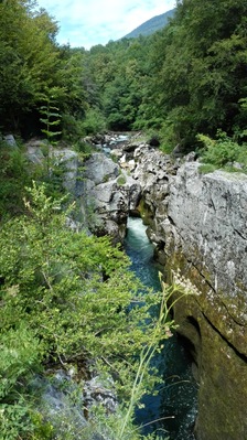 Spectacular scenery at the river Valserine near Bellegarde.