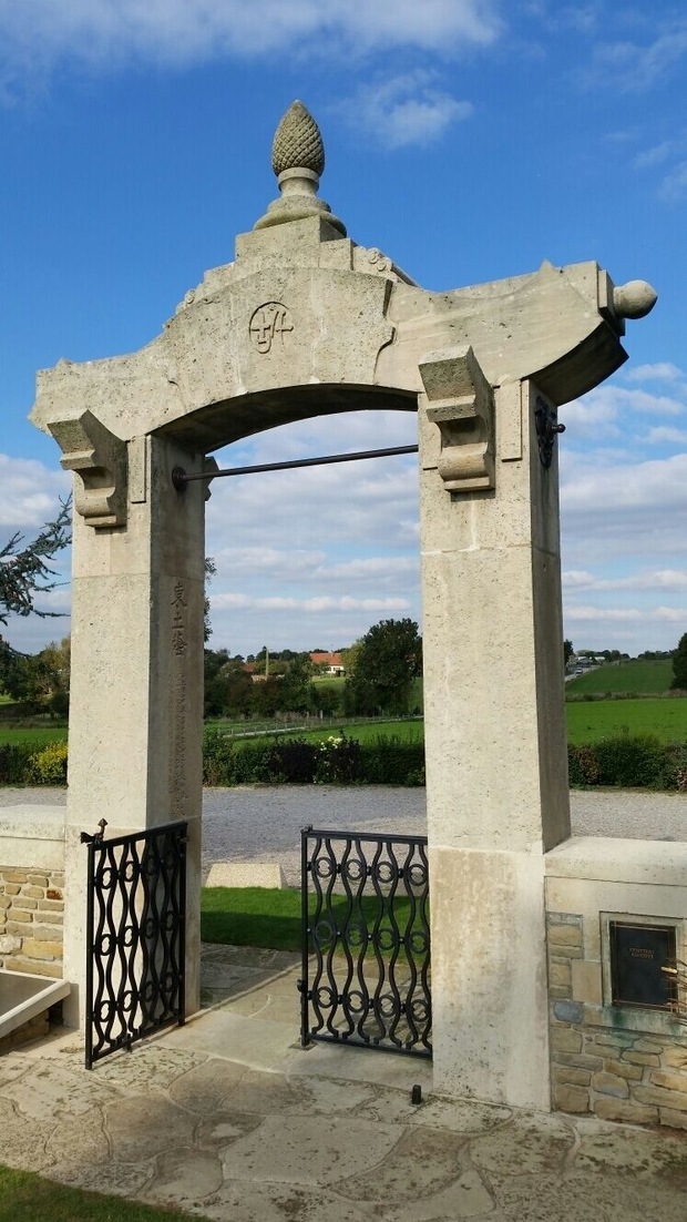 Last resting place a Chinese labourers brought to France during WW1