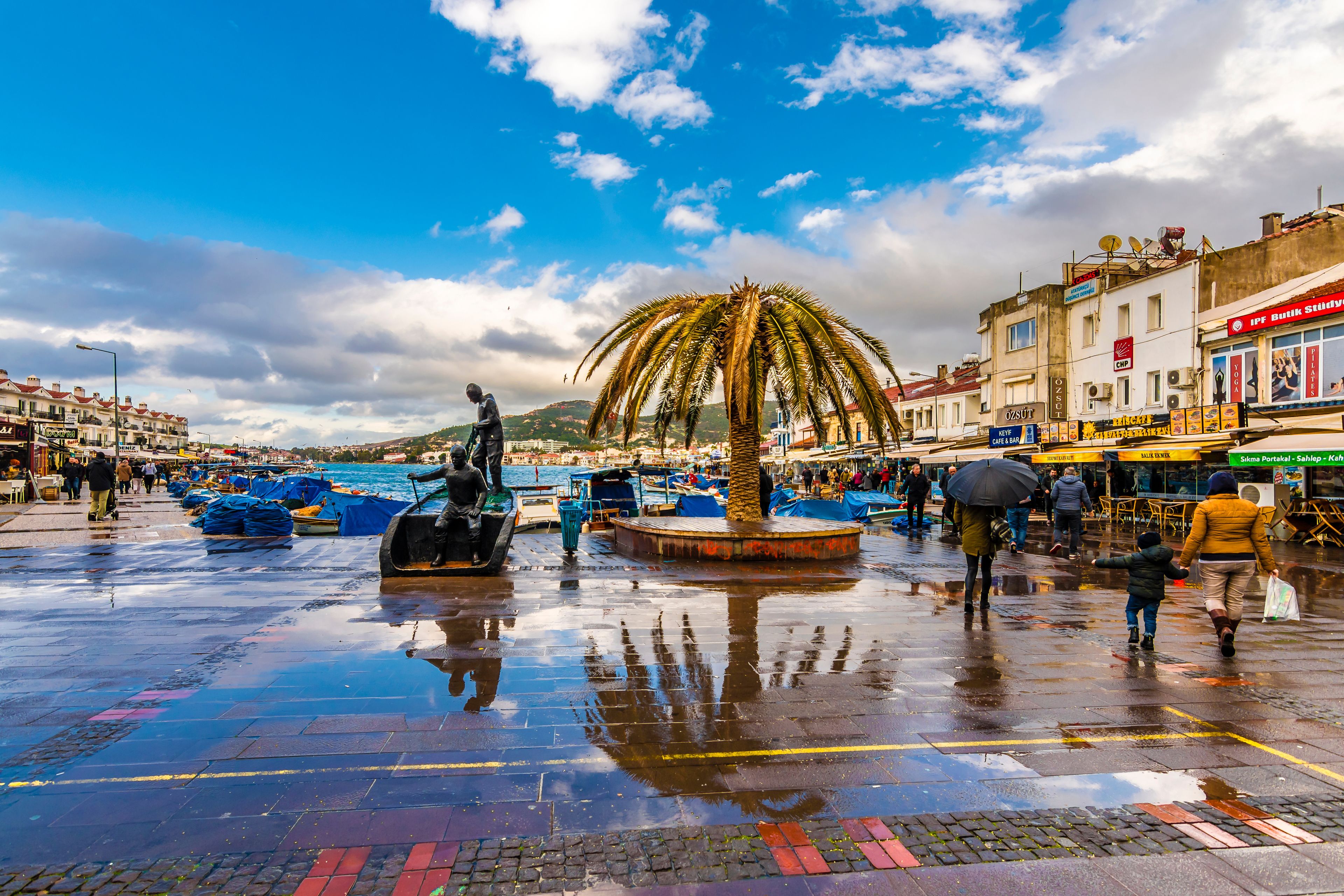 Street view in Foca Town. Foca is populer tourist destination in Turkey.