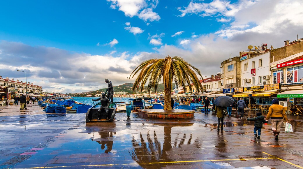 Street view in Foca Town. Foca is populer tourist destination in Turkey.
