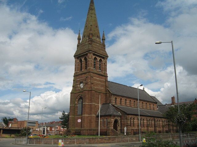 Christ Church, Bootle Christ Church was built in 1866 by P J Mather of Bootle Hall as a memorial to his daughter. Faced in red sandstone, which probably came from Woolton quarry the same source as Liverpool Cathedral. The eight bronze bells previously hung in Emmanuel Church, Everton, prior to its demolition in 1972. The six steel bells originally hung in the tower are now in St Mary's, Hale near Liverpool airport.