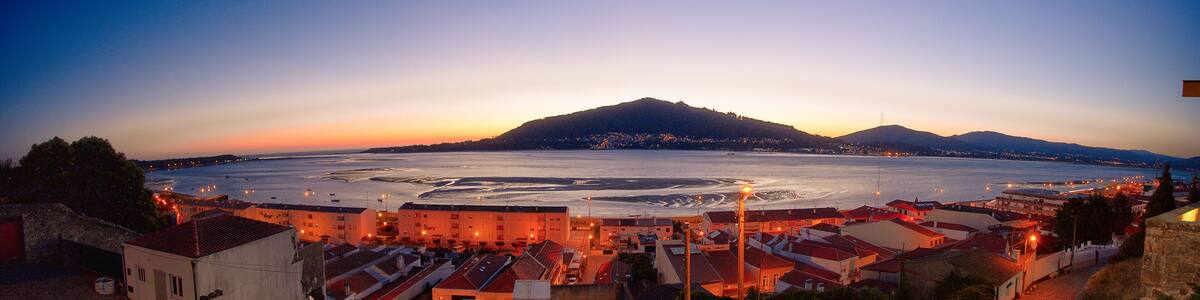 Caminha town and Minho river's mouth