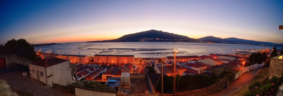Caminha town and Minho river's mouth