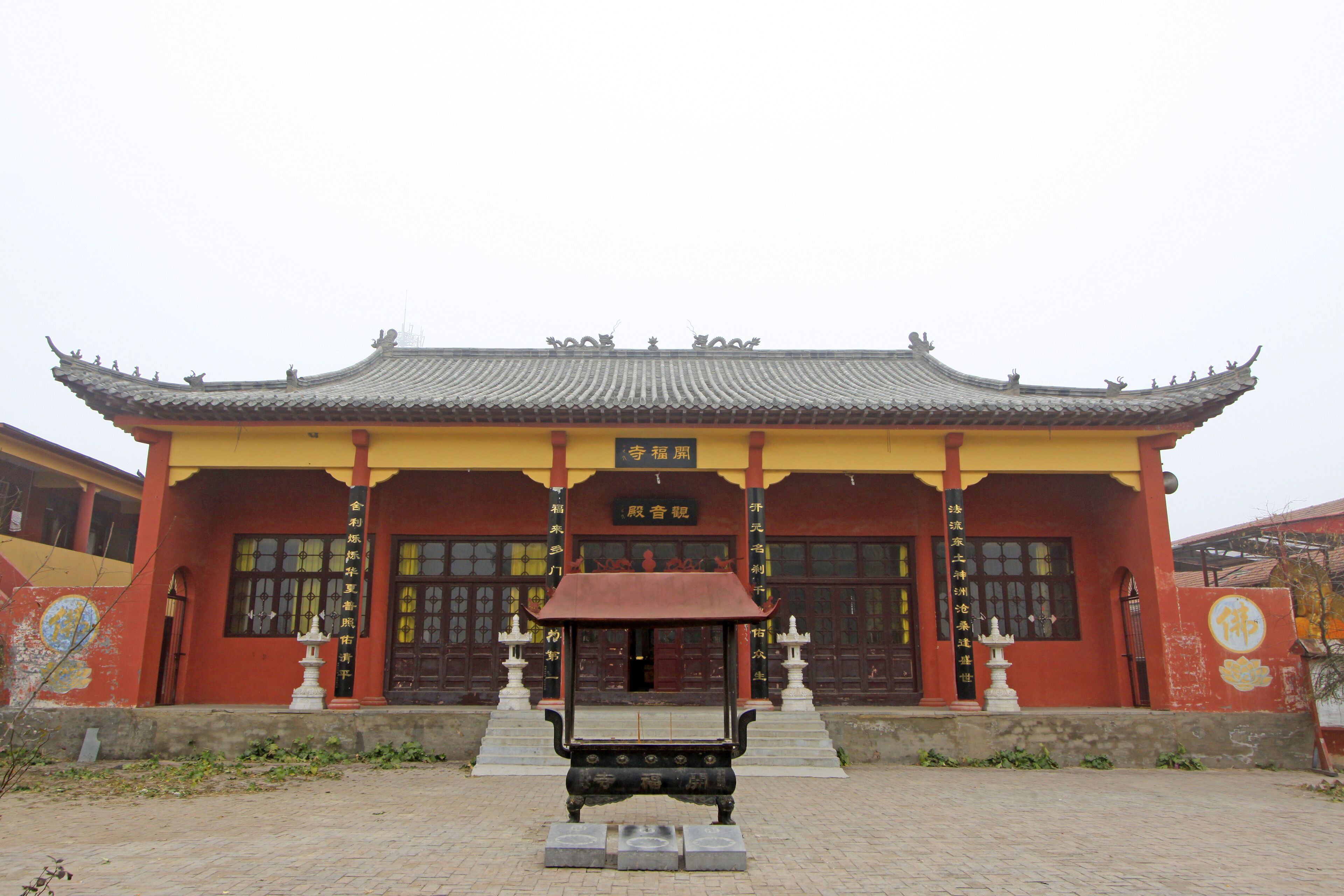 The Kaifu temple Guanyin hall architectural appearance, on december 8, 2013, jing county, hebei province, China.