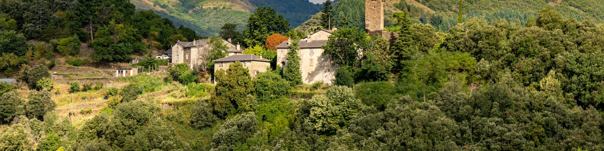 Le Folhaquier village (city of Saint André de Valborgne) in the Cevennes mountains (South of Massif Central, France)