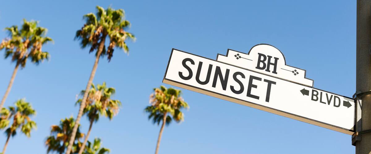 A street sign for Sunset Blvd.