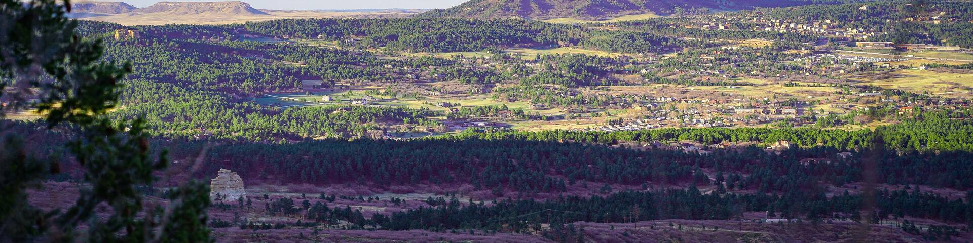 A view of a foothill a long County Line Road/Palmer Divide in Colorado in Monument/Palmer Lake, Colorado, United States.