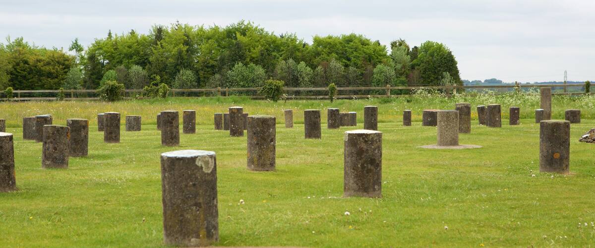 Woodhenge che include paesaggi rilassanti, arte urbana e monumento