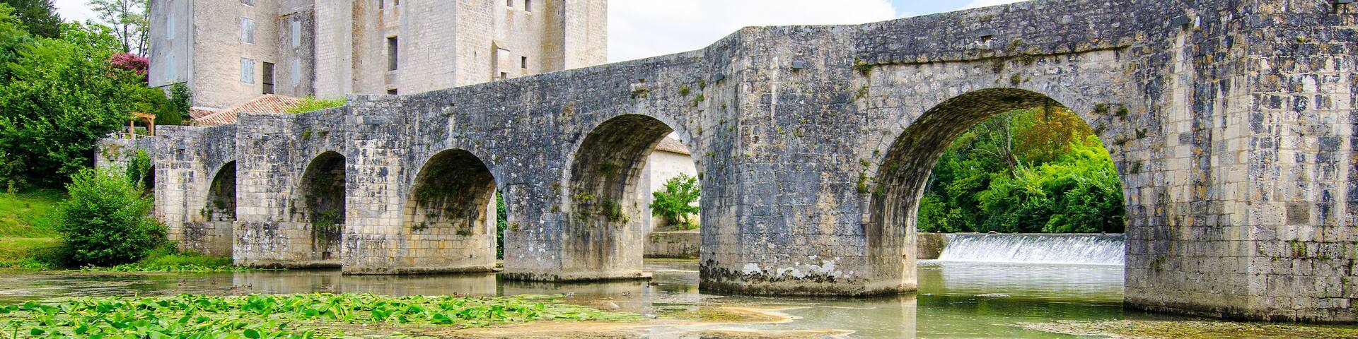 The bridge and the fortified mill in Barbaste