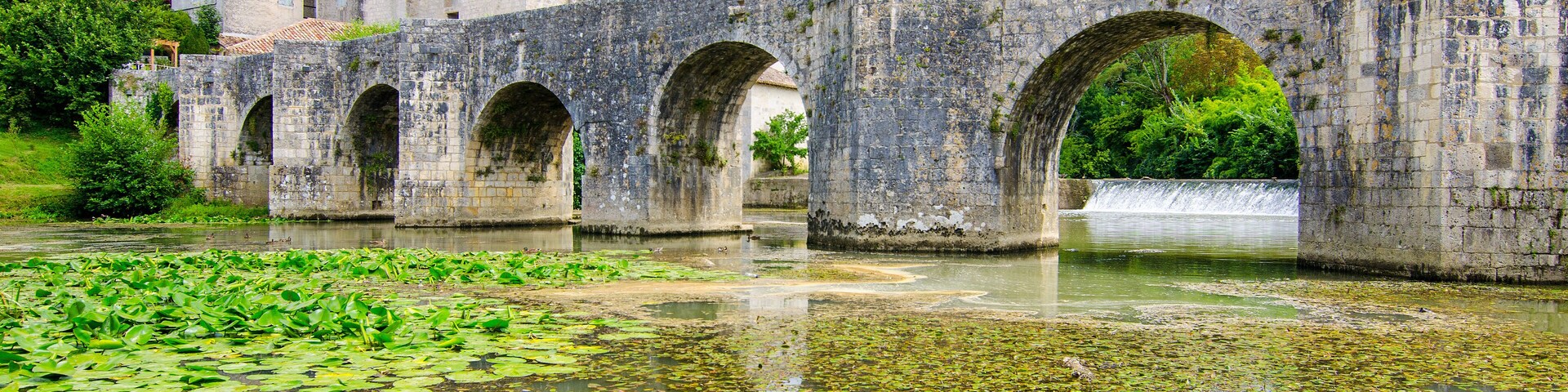 The bridge and the fortified mill in Barbaste